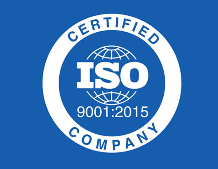ISO 9001 logo blue background