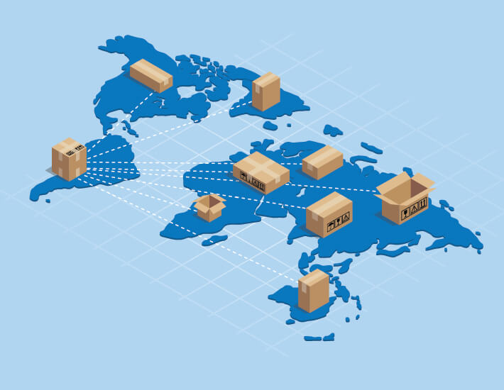 World map interconnected by the export of Colorado