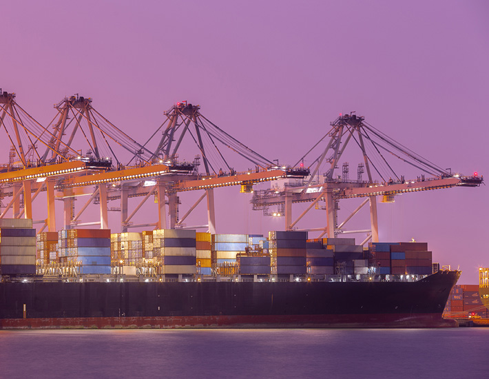 Cargo ship ready to go